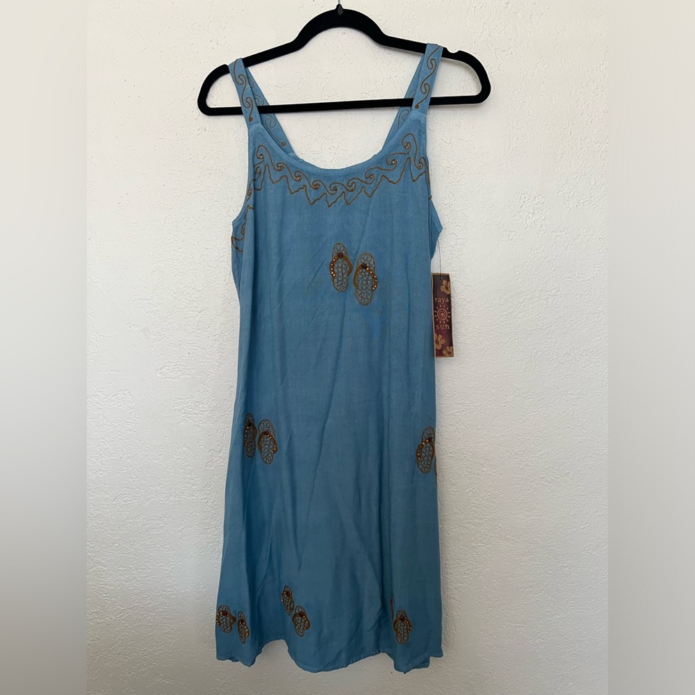 Raya Sun embroidered 60% Cotton 40% Rayon sleeveless dress
